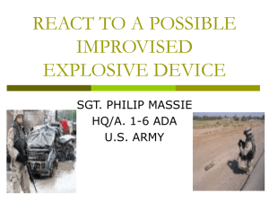 react to a possible improvised explosive device