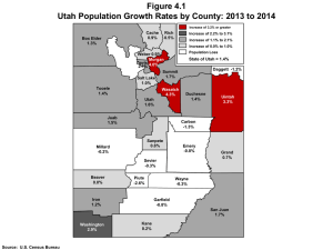 Figure 1.1 Annual Unemployment Rate for Utah and the United States