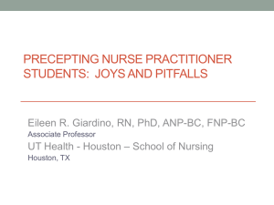 Title of Presentation: Precepting Nurse Practitioner Students: Joys