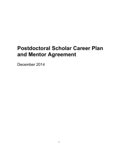 Postdoc Plan and Mentor Agreement