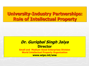 University Industry Partnerships: Role of Intellectual Property