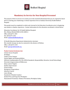 Mandatory In-Service for Non-Hospital personnel