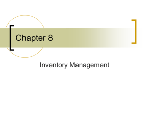 Chapter 8 Inventory Management