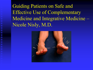Guiding Patients on the Use of Complementary and Alternative