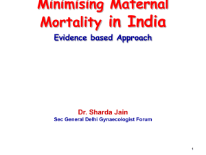 Minimising Maternal Mortality