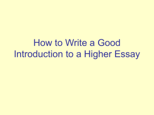 How to Write a Good Introduction to a Higher Essay