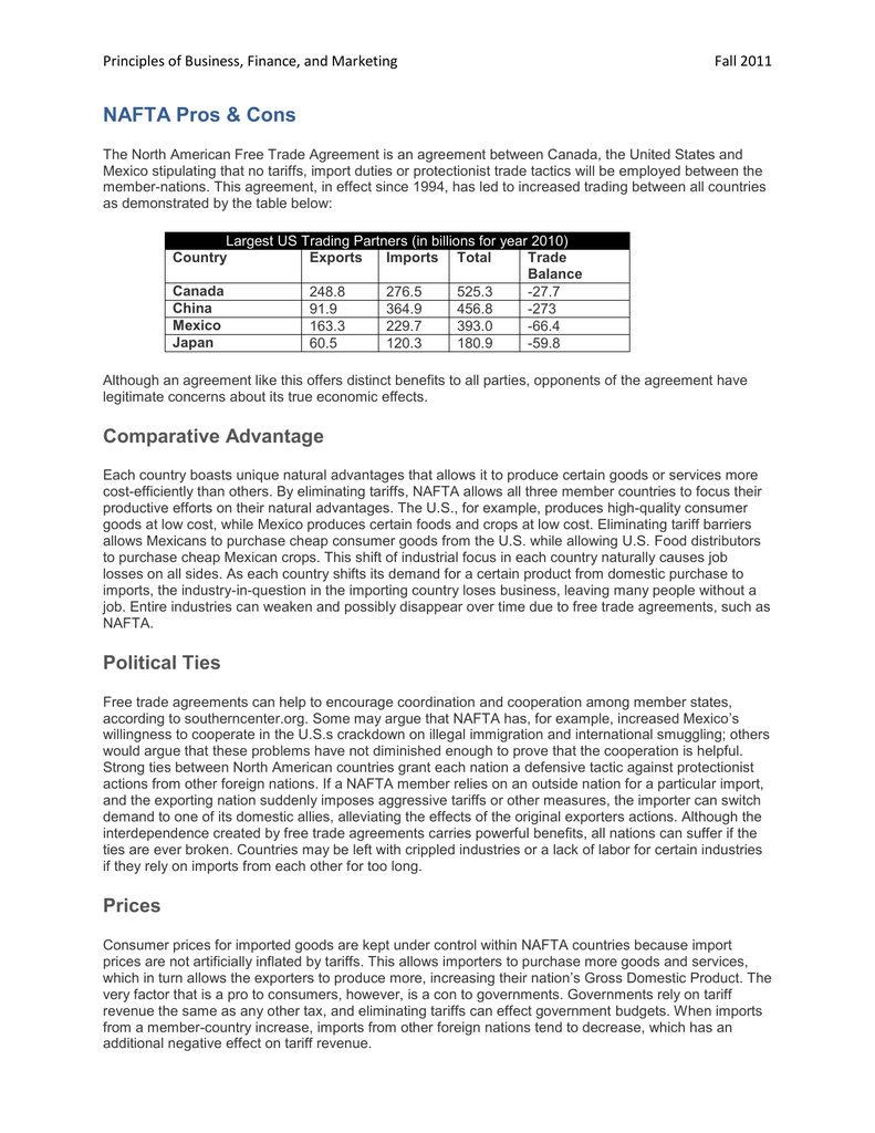 free-trade-agreement-pros-and-cons-nafta-pros-and-cons-6-advantages-and-disadvantages-2019