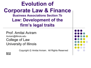 Development of the corporation's legal traits