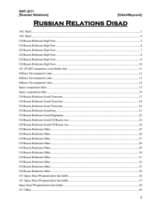 US/Russia Relations High Now - Stanford National Forensics Institute