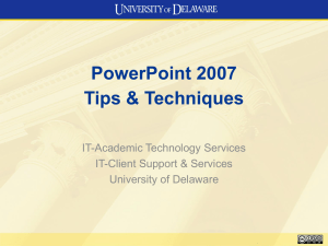 PowerPoint starter file - University of Delaware