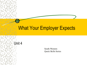 What Your Employer Expects - Routt Catholic High School