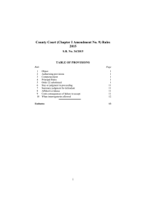 County Court (Chapter I Amendment No. 9) Rules 2015