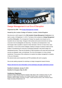 Design Management in an Era of Disruption Organized by DMI