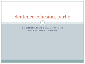 Sentence cohesion part 2