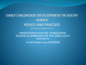 early childhood development in south africa policy and practice