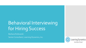 Behavioral Interviewing for Hiring Success