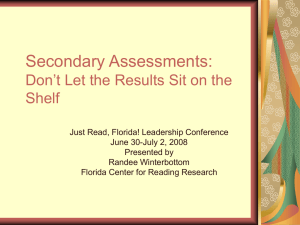 Assessment for Secondary Students