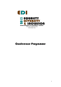 Conference Programme and Parallel Sessions