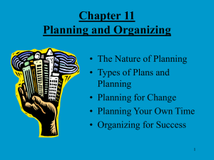 Chapter 11 Planning, Organizing, and Controlling