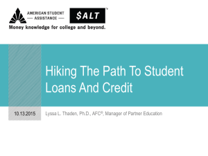 2015 IASFAA - Student Loans And Credit