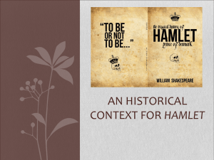 An Historical context for Hamlet - 2015