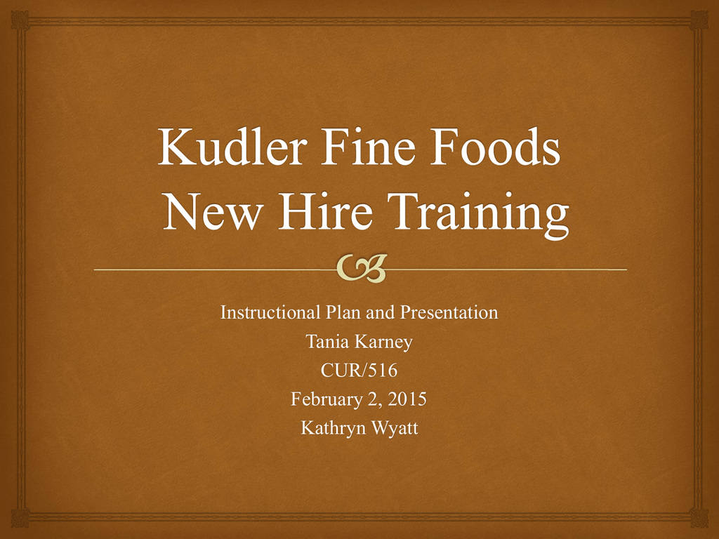 Kudler Fine Foods Marketing Research