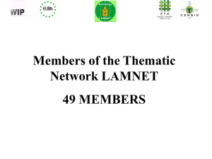 Welcome Address - Latin America Thematic Network on Bioenergy