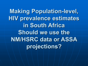 Making Population-level, HIV prevalence estimates in South Africa