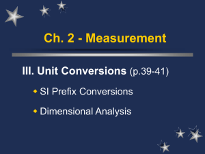 III. Unit Conversions
