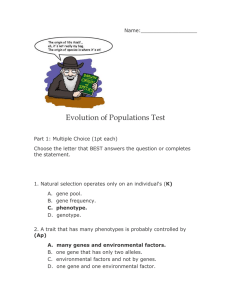 Evolution of Populations Test Key