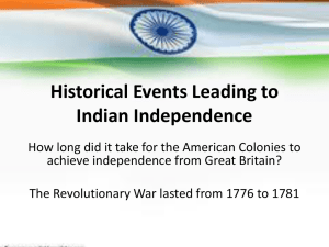 Historical Events Leading to Indian Independence