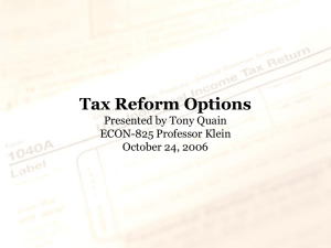 Tax Reform Options