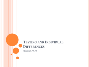 Chapter 11: Testing and Individual Differences