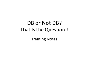 Training Notes