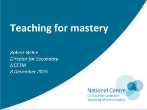 Teaching maths for mastery