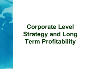 CORPORATE-LEVEL STRATEGY AND LONG