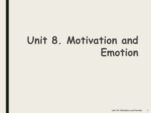 Unit 8 Emotion and Motivation