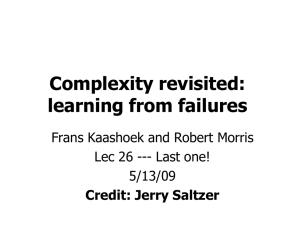 Complexity revisited: learning from failures and successes