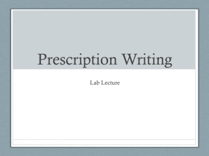 Lab lecture 2 – prescription writing