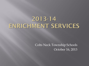 2013-14 Enrichment Services - Colts Neck Township Schools