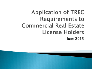 Application of TREC Requirements to Commercial Real Estate