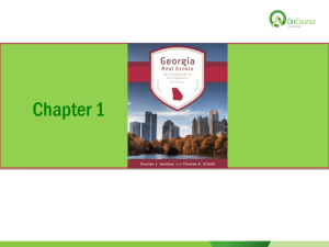 Georgia Real Estate, 8e - PowerPoint for Ch 01