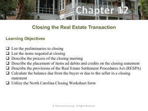 North Carolina Real Estate - PowerPoint - Ch 12