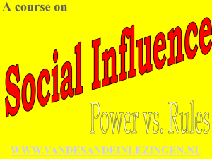Social Influence - van de Sande in lezingen