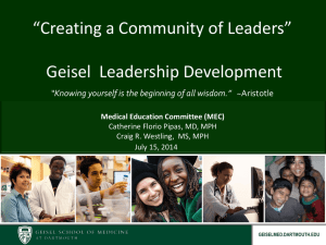 Leadership Presentation - Dartmouth Medical School