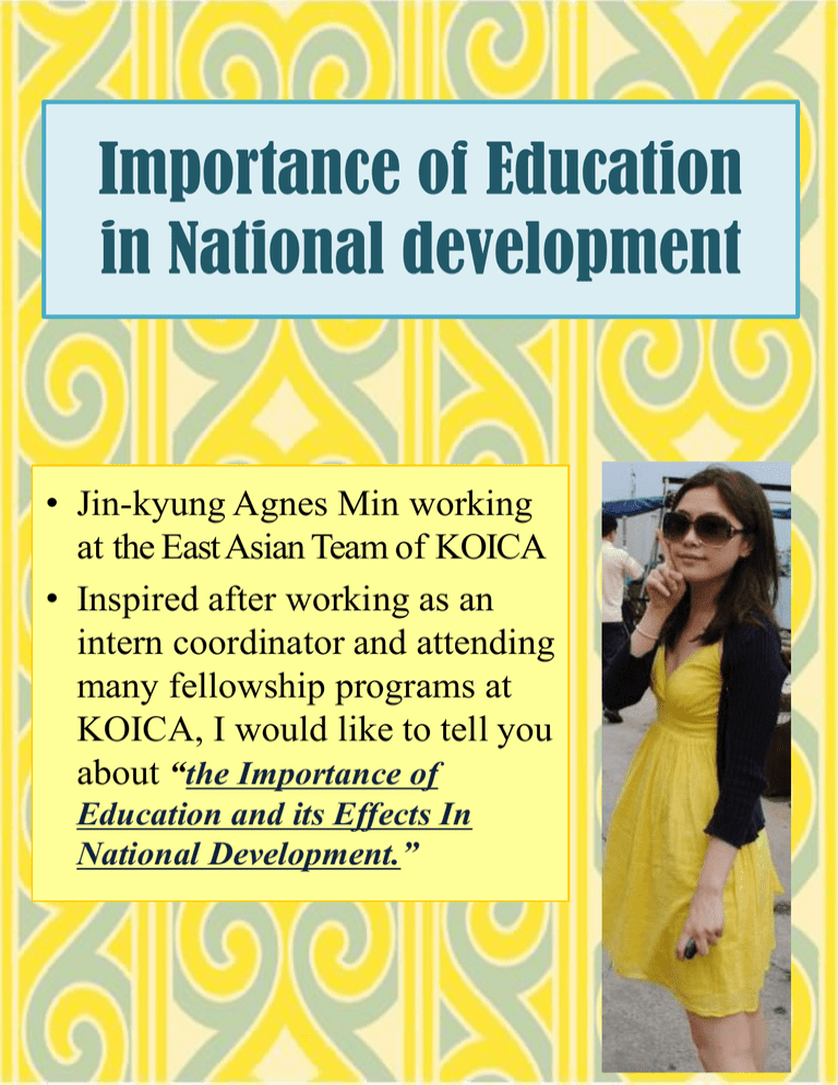 what are the importance of education to national development