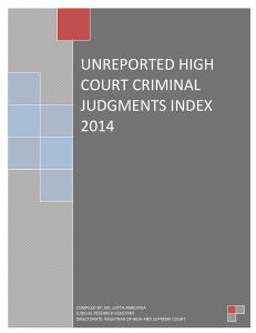 2014 Unreported Criminal judgments Index
