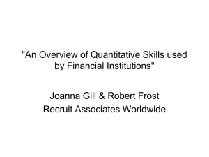 An Overview of Quantitative Skills used by