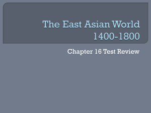 The East Asian World 1400-1800