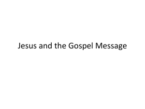 Jesus ans the Gospel Message